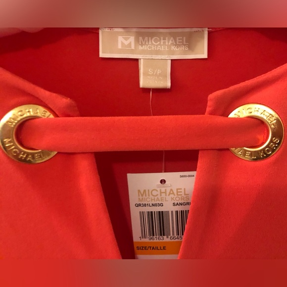 Long Sleeve A-Line Knee Length Michael Kors Dress in Orange (New!) - Picture 5 of 10